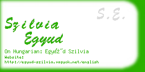 szilvia egyud business card